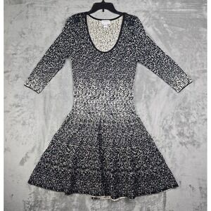 Carmen Marc Valvo Women's Medium Evening Glory Dress Black Gold Lurex